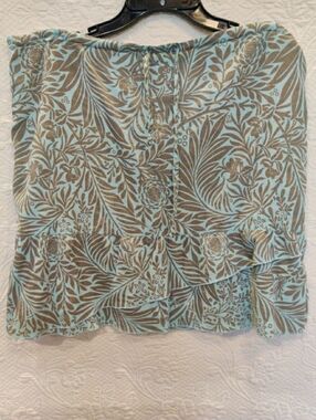 Columbia Women's Summer Beach Vacation Floral Teal Print Knee Length Skirt